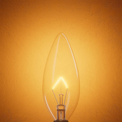 12- Pack E12 Candle Light Bulbs,40W Candelabra Light Bulbs, B10 Clear Candle Base Bulb with Warm White 2700K, 380 Lumen Dimmable, for Pendants or Outdoor, Ceiling Fan, Fireplace