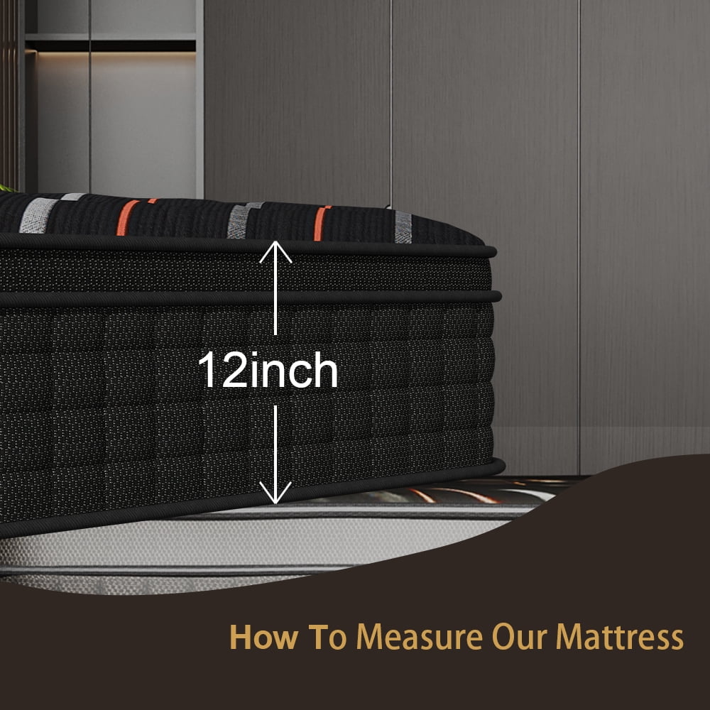 mrh queen 12-inch euro top hybrid mattress with memory foam and pocket springs