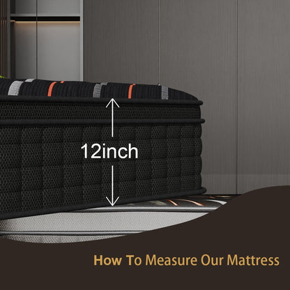 MRH Queen 12-Inch Euro Top Hybrid Mattress with Memory Foam and Pocket Springs
