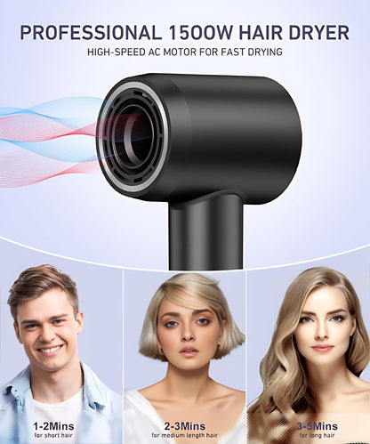 Hair Dryer-Fast Drying Ionic Blow Dryer-Updated 1500 W Low Noise Technology with Diffuser&Smooth Nozzle