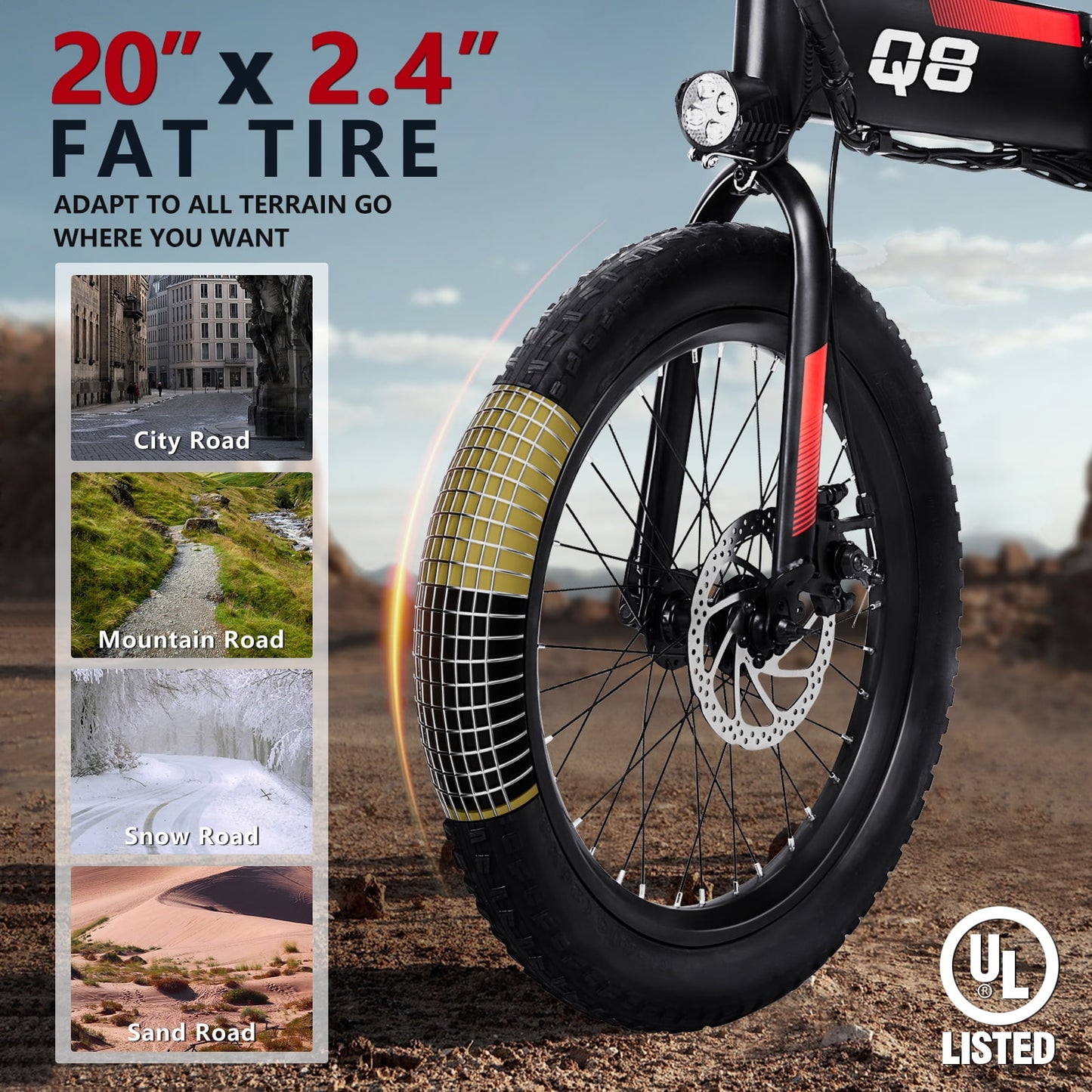 goku electric bike for adults 500w motor, 20 mph folding ebike, 20" tire electric bicycles with max 15° uphill, 576wh battery, 30 miles pas range, e bikes for adults and teens (q8)