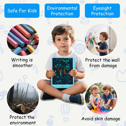 VAMOUT LCD Writing Tablet, 10 Inch Colorful Electronics Drawing Pads, Erasable Reusable Toddler Doodle Board Drawing Tablet, Educational and Learning Toys Gift for Over 3 Years Old Kids (Blue)