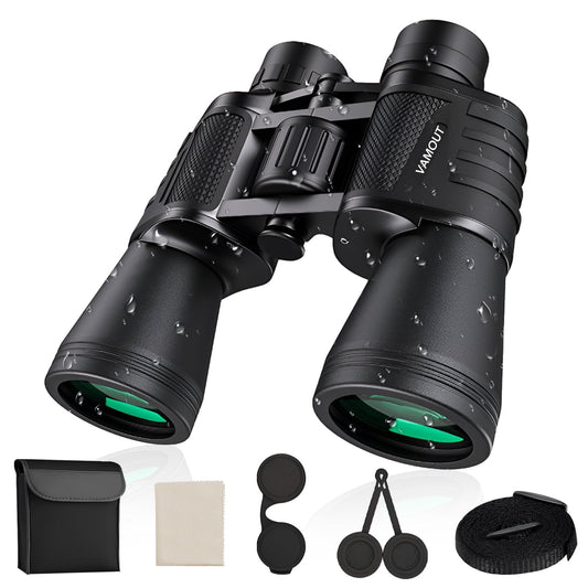 VAMOUT 20X50 Binoculars for Adults, HD High Powered Binoculars, Compact Waterproof Binoculars with Low Light Vision for Bird Watching Hunting Camping Travel Stargazing Cruise with Carrying Bag