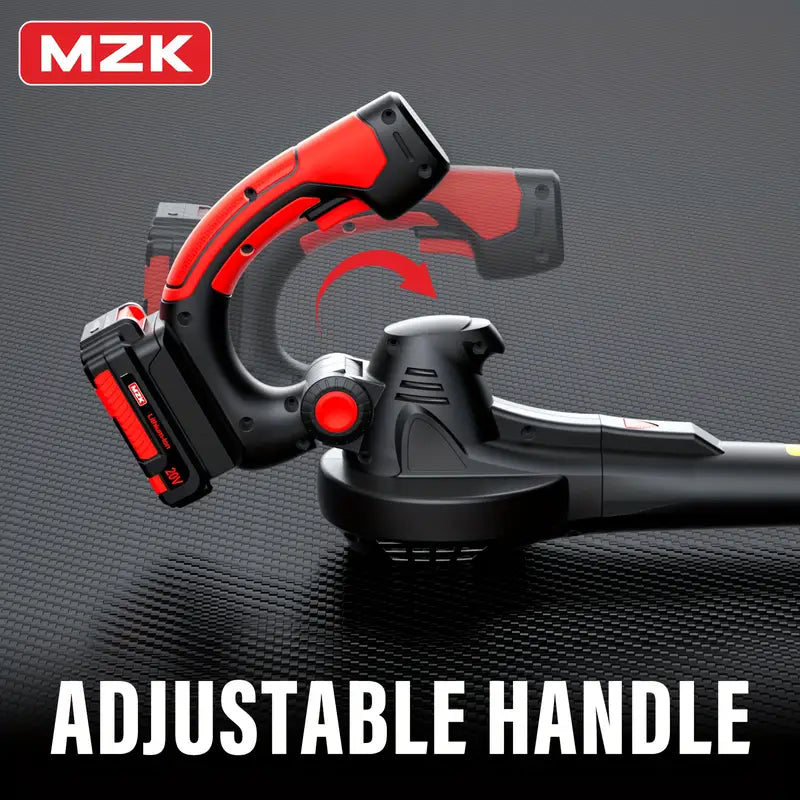 mzk 20v electric leaf blower (2x2ah) -580cfm/160pmh ultra light 3.7lbs - ergonomic non-slip handle, lightweight design for lawn care, yard, snow, pet hair