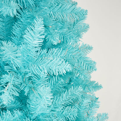 7.5FT Prelit Blue Christmas Tree, Full Xmas Pine Tree with 1300 Branch Tips 400 Cold Warm Light for Holiday Indoor Outdoor Decoration