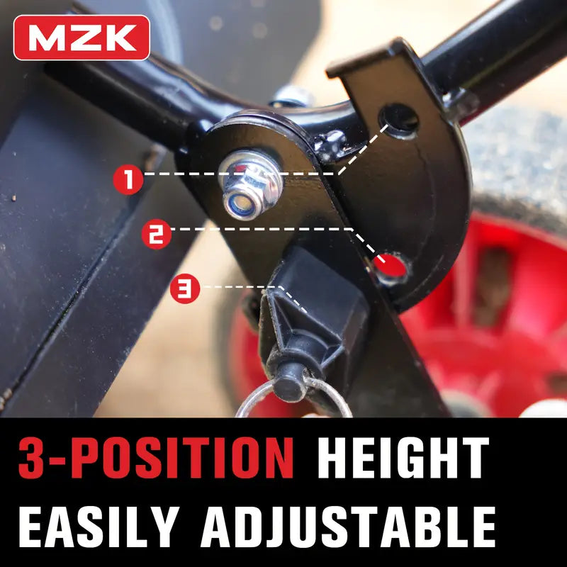 mzk 16-inch 13.5-amp corded electric tiller/cultivator, 8-inch tillling depth with adjustable wheels, foldable electric rototiller for garden soil digging