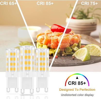 G9 Led Bulbs 5W Replace 40W 50W 60W Halogen Bulbs, 6000K Warm White, AC120V No Flicker Dimmable G9 T4 Led Bulbs for Pendant Ceiling Chandelier Wall Lighting, 6 Pack