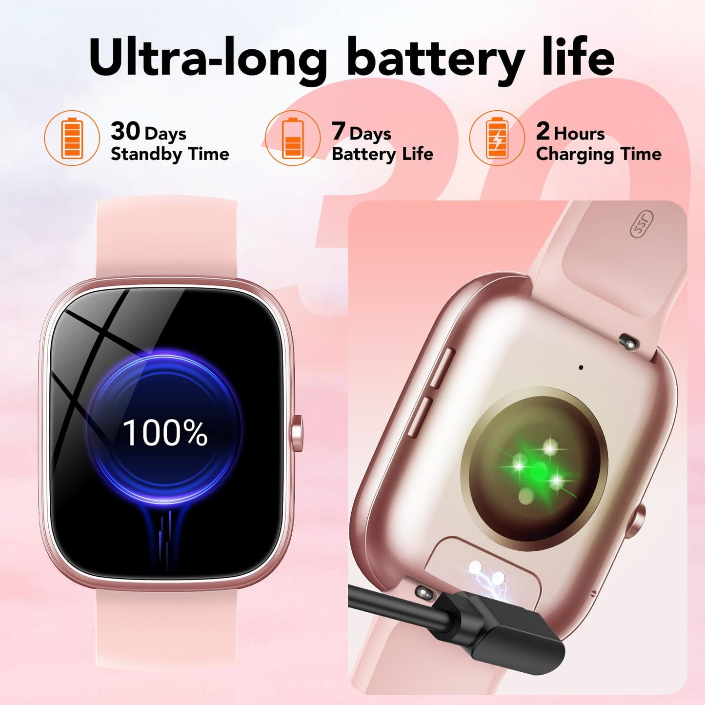 smart watches fits for women smartwatch for android phones/iphone compatible fitness tracker with 100+ sports modes 1.91" womens watch with calls and messages female cycle for gift