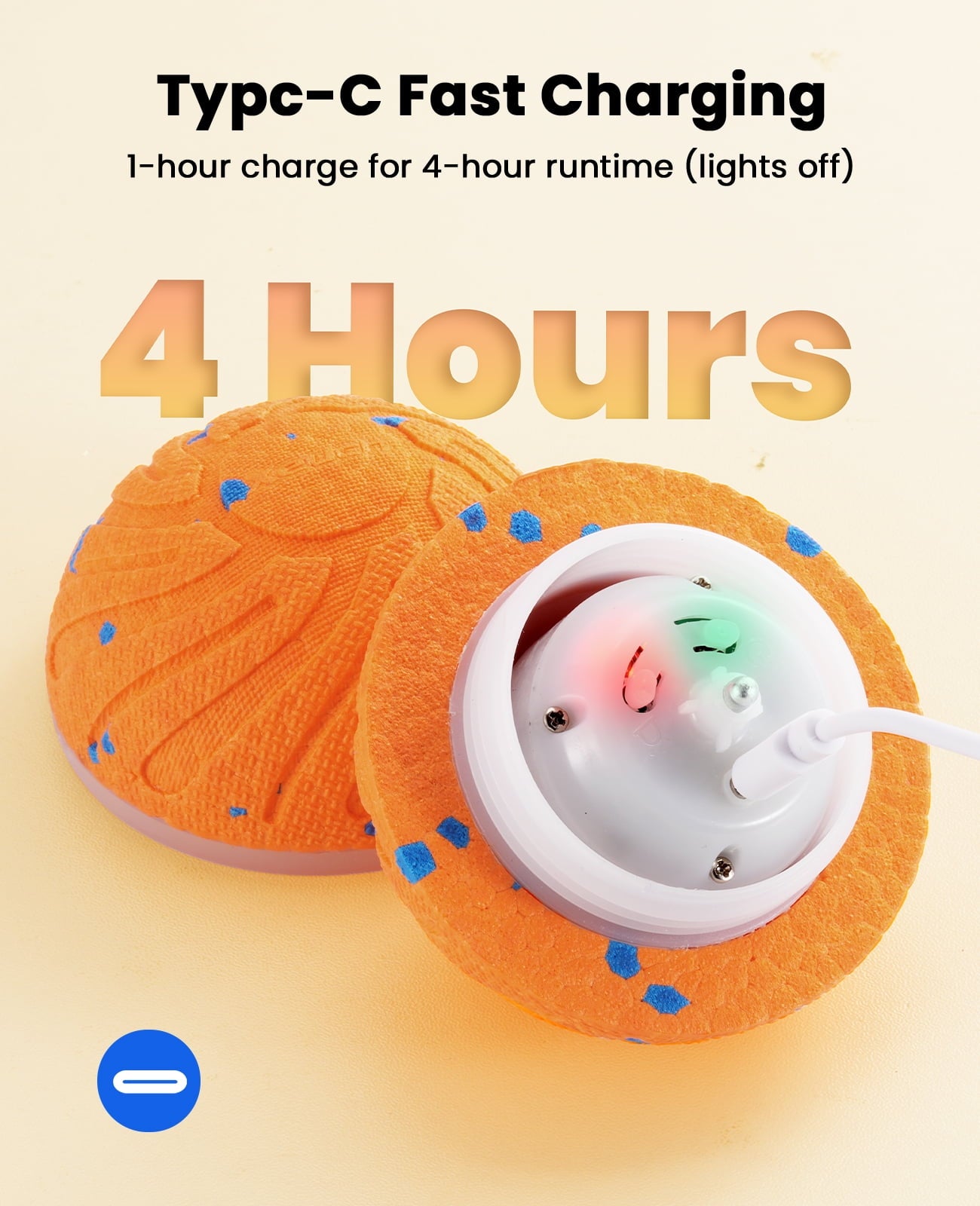 2 pack smart interactive dog balls, automatic moving ball for medium and large dogs, e-tpu new material, motion activated rolling & rotating bouncy toy for dog stimulation, 1 orange + 1 blue