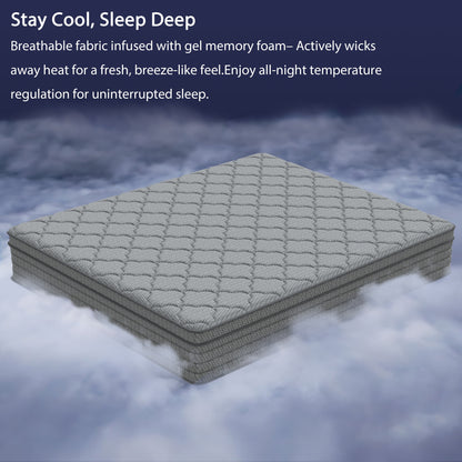 Fvbeaya 12 inch Twin Mattress,Gel Memory Foam with Individually Wrapped Pocket Coils, Medium Firm, Pressure Relief, Strong Edge Support,Cooling Breathable Sleep Support for Adult