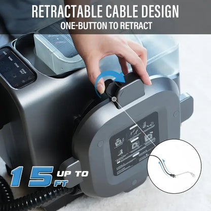 Portable Carpet Cleaner Machine with Steam & Heating Technology - 15Kpa Powerful Suction, Self-Cleaning, 110-130V, 3-in-1 Multi-Tool for Pet Hair, Couch, Car, Stairs, Furniture, Rugs