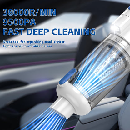 SIMWAL Handheld Vacuum, Car Vacuum Cleaners Cordless 9500PA Powerful Suction, Portable Hand Held Vacuum with LED Display Multiple Accessories for Car,Office and Living Room Cleaning White