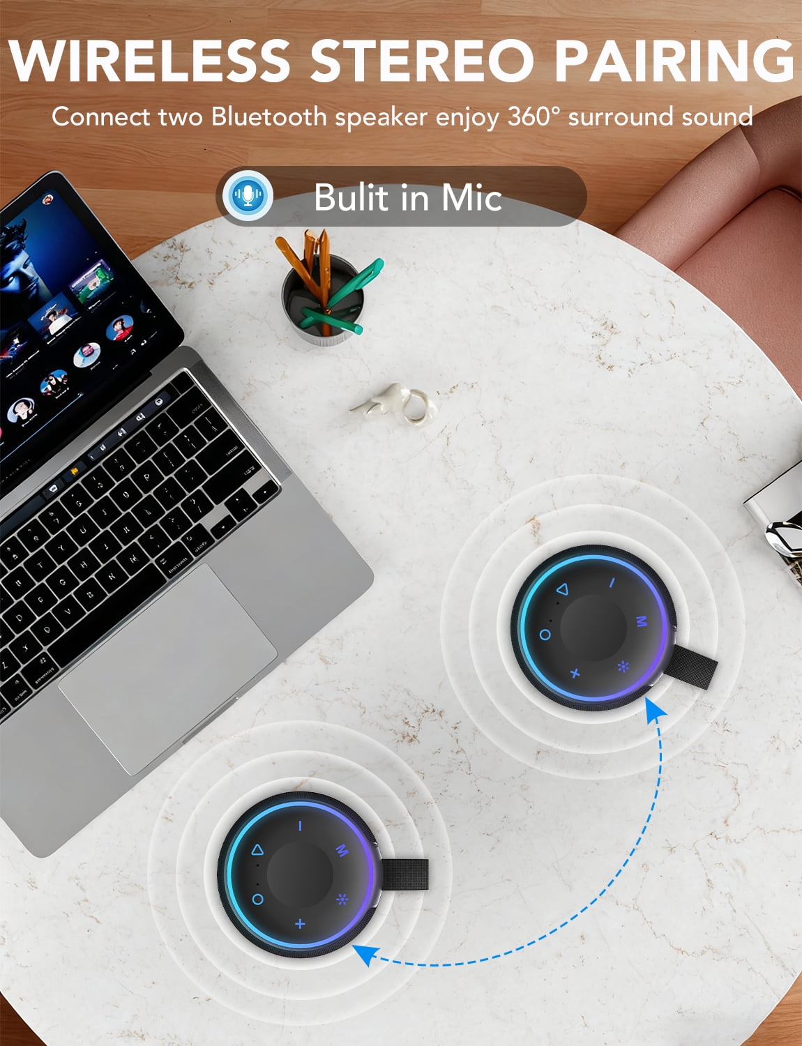 portable bluetooth speaker, ipx7 waterproof wireless speaker, 30w loud stereo sound, 30h playtime, 10 colorful rgb lights, tws pairing, bluetooth 5.4 for outdoor/home/party, gift ideas