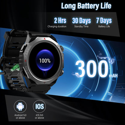 Smart Watch for Men Answer/Make Call for Android iPhone, 1.39" HD Screen Mens Watch 100+ Sports Modes, 400mAh Rugged Smartwatch Pedometer