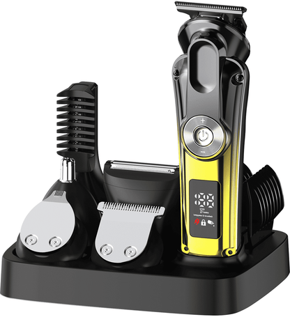Juyafio New Upgrade 6-in-1 Beard Trimmer for Men,Hair Clippers Kit,Beard Trimmer for Men/Electric Razor,Body Hair Trimmer,Nose Hair Groomer,Cordless Precision Shave Kit,Waterproof USB Rechargeable