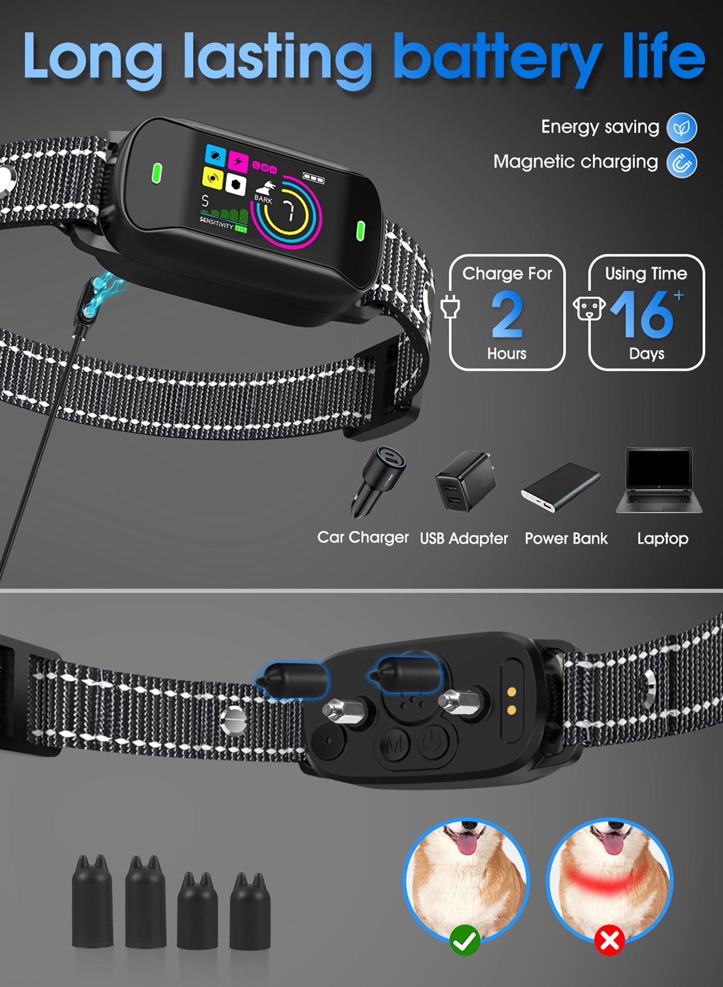 2025 new high quality smart dog bark collar – 4 training modes, ai-powered bark detection, waterproof & humane design for all dogs (8-120+ lbs),ultra-long battery life(2pcs)
