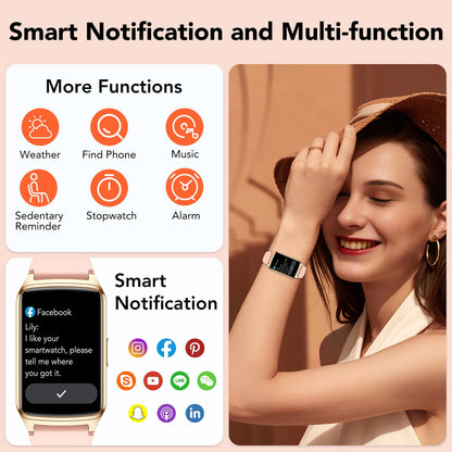 Fitness Tracker Smart Watch for Women Men Make/Answer Calls with Fitness and Wellness Tracking 100+ Sports Modes Step Calorie Counter IP68 Waterproof Fits for Android and iPhone, Pink
