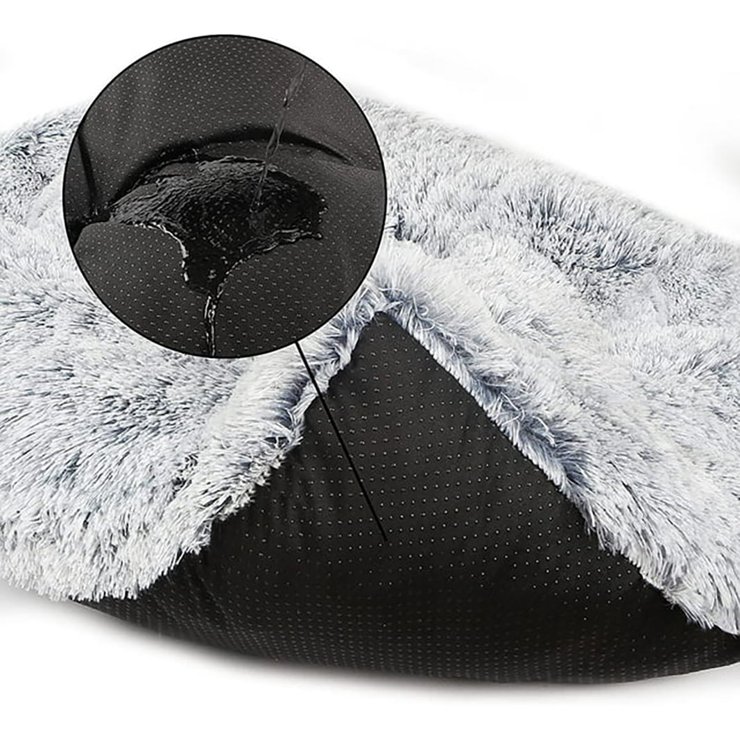 juyafio large plush dog pet bed,machine washable mat with non-slip bottom for large and medium dogs, 43"x30" gray anti anxiety fluffy bed