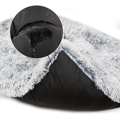 Juyafio Large Plush Dog Pet Bed,Machine Washable Mat with Non-Slip Bottom for Large and Medium Dogs, 43"x30" Gray Anti Anxiety Fluffy Bed