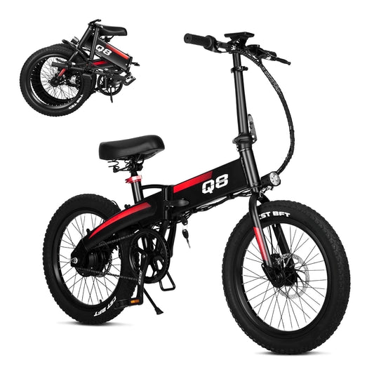 GOKU Electric Bike for Adults 500W Motor, 20 Mph Folding Ebike, 20" Tire Electric Bicycles with Max 15° Uphill, 576Wh Battery, 30 Miles PAS Range, E Bikes for Adults and Teens (Q8)
