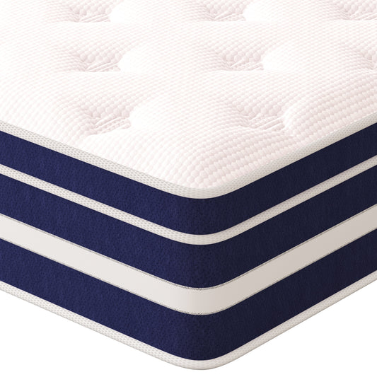 GUUKIN 14 inch Queen Mattress, Memory Foam & Spring Hybrid Medium Comfort Queen Size in a Box,Adult