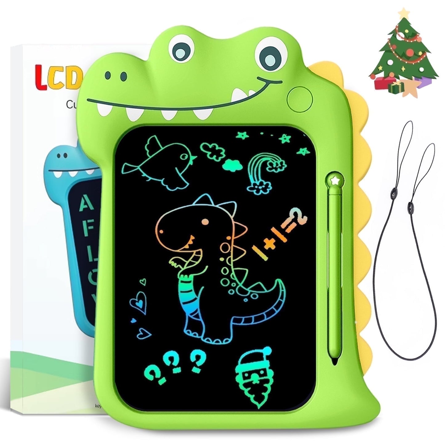 vamout lcd writing tablet for kids, 10inch colorful toddlers toys drawing board, electronic educational doodle pad dinosaur toys for 3 years and over boys girls birthday party christmas gift