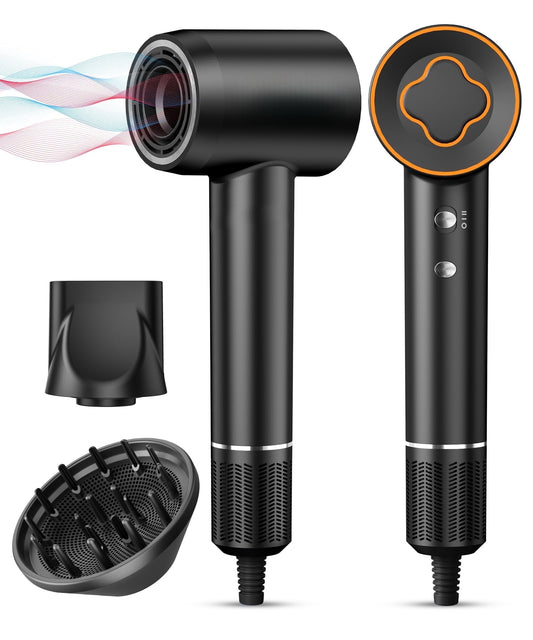 Hair Dryer-Fast Drying Ionic Blow Dryer-Updated 1500 W Low Noise Technology with Diffuser&Smooth Nozzle