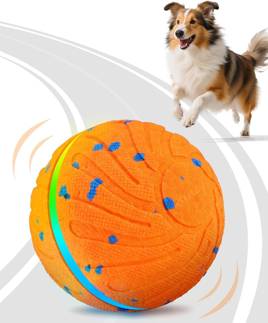 Xeuch Smart Interactive Dog Balls, Automatic Moving Ball for Medium and Large Dogs, E-TPU New Material, Motion Activated Rolling & Rotating Bouncy Toy for Dog Enrichment & Stimulation, Orange