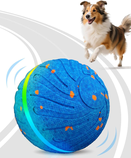 Xeuch Smart Interactive Dog Balls, Automatic Moving Ball for Medium and Large Dogs, E-TPU New Material, Motion Activated Rolling & Rotating Bouncy Toy for Dog Enrichment & Stimulation, Blue