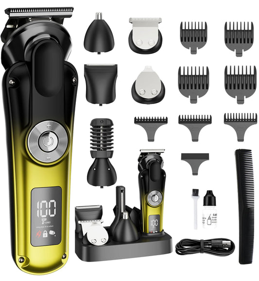 Juyafio New Upgrade 6-in-1 Beard Trimmer for Men,Hair Clippers Kit,Beard Trimmer for Men/Electric Razor,Body Hair Trimmer,Nose Hair Groomer,Cordless Precision Shave Kit,Waterproof USB Rechargeable
