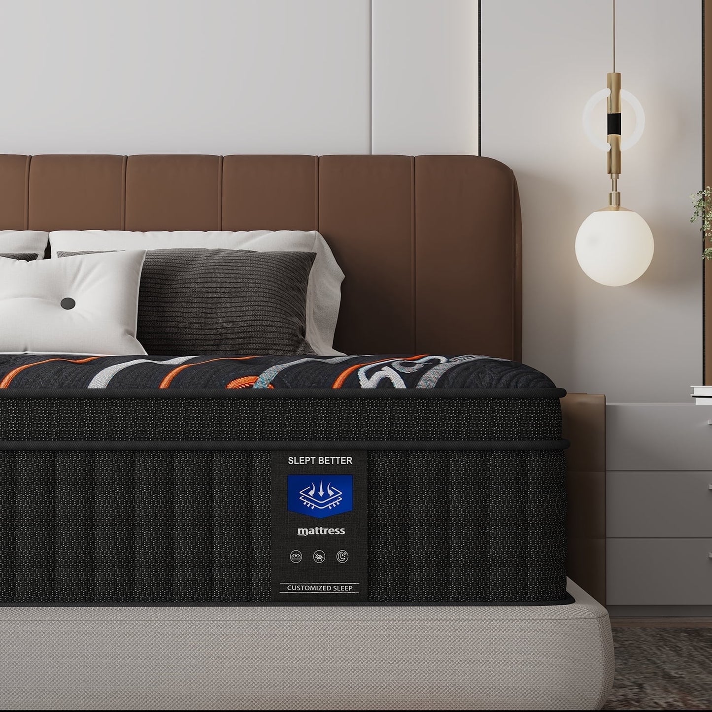 mrh queen 12-inch euro top hybrid mattress with memory foam and pocket springs