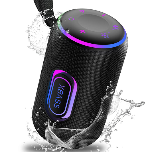 Portable Bluetooth Speaker, IPX7 Waterproof Wireless Speaker, 30W Loud Stereo Sound, 30H Playtime, 10 Colorful RGB Lights, TWS Pairing, Bluetooth 5.4 for Outdoor/Home/Party, Gift Ideas