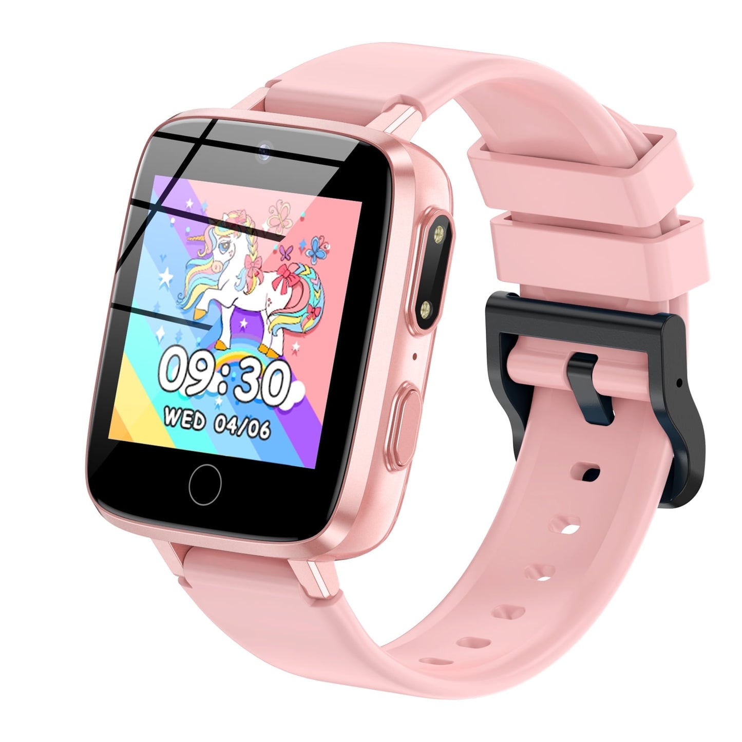 kids smart watch for boys girls 1.54" smart watch for kids with 2 cameras, 24 games, video, habit tracker mp3 flashlights calculator alarm clock children touch screen boys girls birthday gift pink