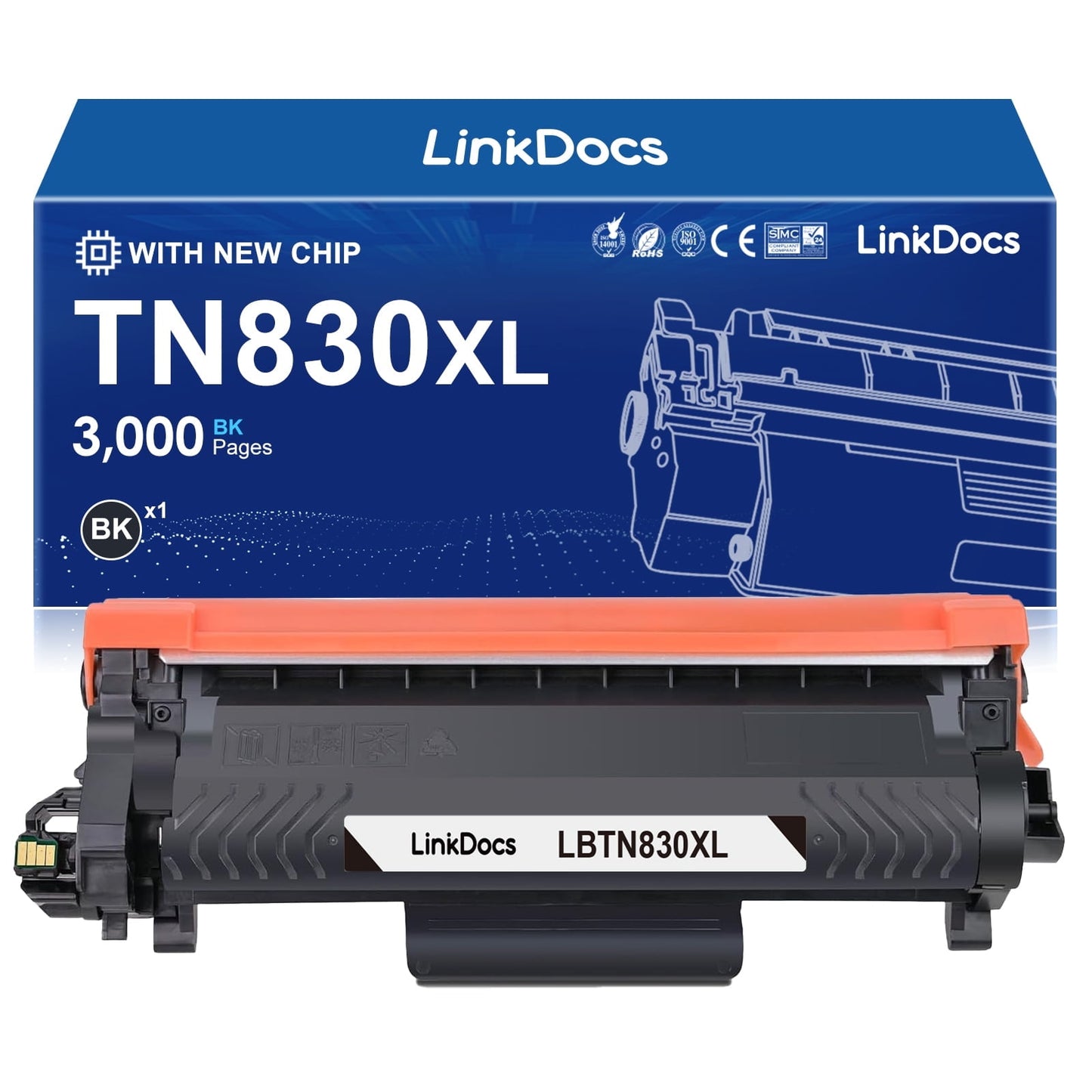 tn830xl tn830 toner cartridge replacement for brother tn830xl toner tn-830xl tn-830 to use with brother dcp-l2640dw hl-l2480dw mfc-l2807dw mfc-l2820dw mfc-l2820dwxl printer