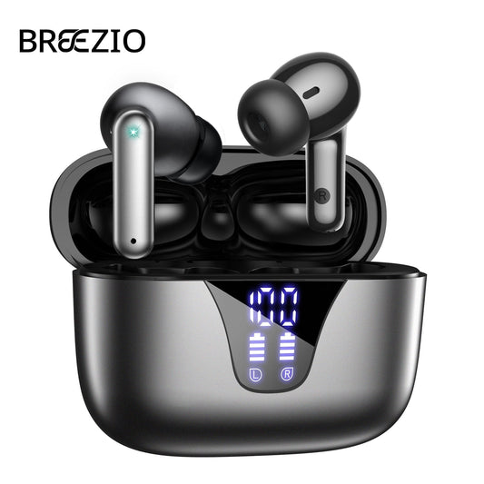 Wireless Earbuds, 2025 Bluetooth Headphones, 65hrs Stereo Deep Bass Ear Buds with Power Display Charging Case, buit in Mic, IPX7 Waterproof Headset for iPhone Andriod Phones