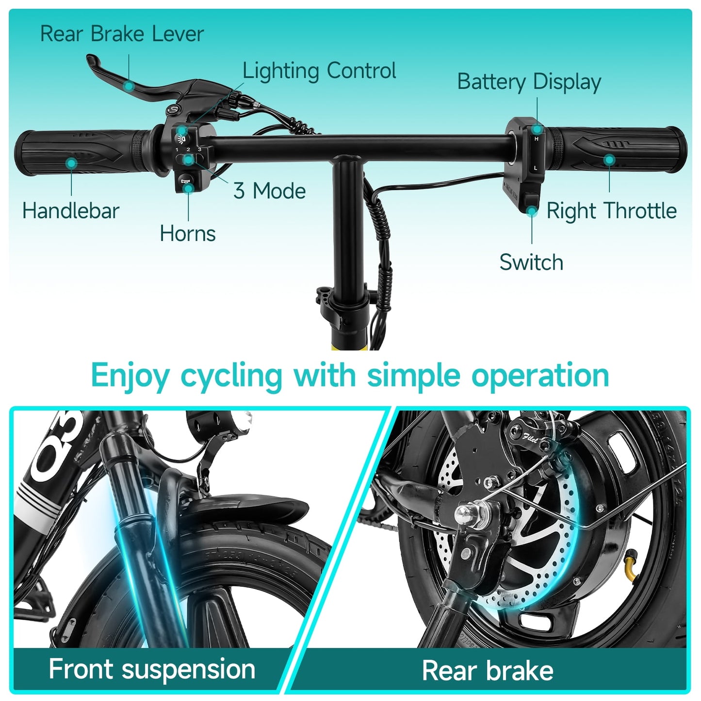 goku folding electric bike,14" electric bike for adults,electric bicycles with 48v 12ah removable battery,25+ miles,500w peak motor,e-bike for commuting,short trips,ul2849 certification (q3)