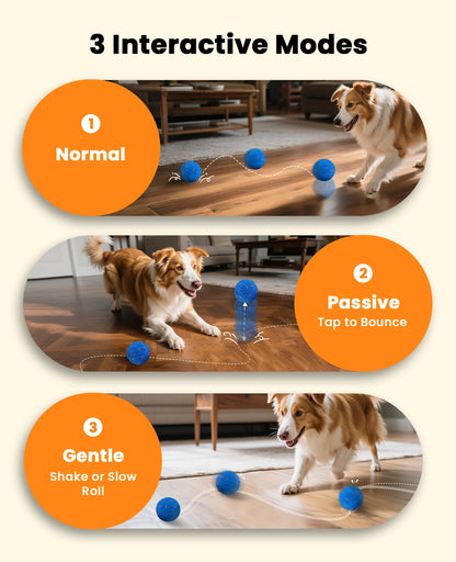 Xeuch Smart Interactive Dog Balls, Automatic Moving Ball for Medium and Large Dogs, E-TPU New Material, Motion Activated Rolling & Rotating Bouncy Toy for Dog Enrichment & Stimulation, Blue