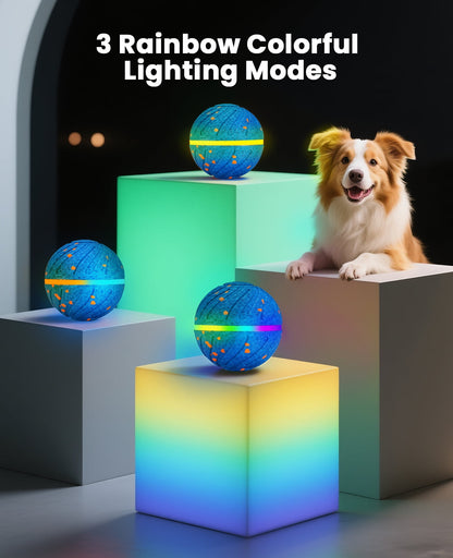 Xeuch Smart Interactive Dog Balls, Automatic Moving Ball for Medium and Large Dogs, E-TPU New Material, Motion Activated Rolling & Rotating Bouncy Toy for Dog Enrichment & Stimulation, Blue