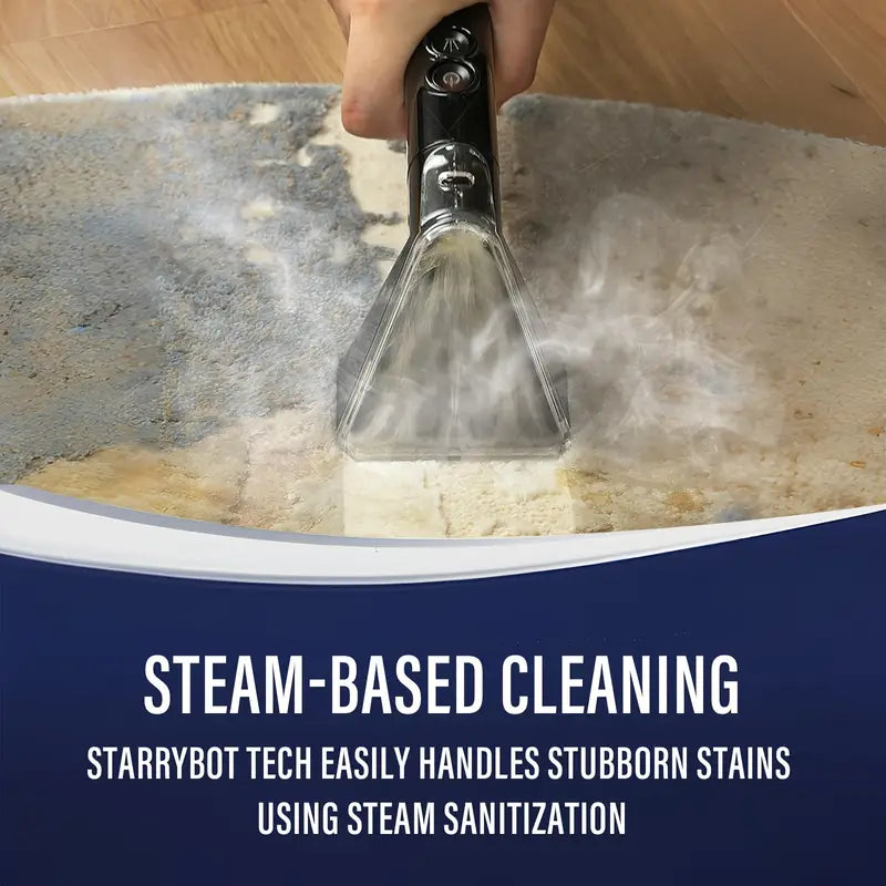 portable carpet cleaner machine with steam & heating technology - 15kpa powerful suction, self-cleaning, 110-130v, 3-in-1 multi-tool for pet hair, couch, car, stairs, furniture, rugs