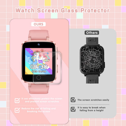 Kids Smart Watch for Boys Girls 1.54" Smart Watch for Kids with 2 Cameras, 24 Games, Video, Habit Tracker MP3 Flashlights Calculator Alarm Clock Children Touch Screen Boys Girls Birthday Gift Pink
