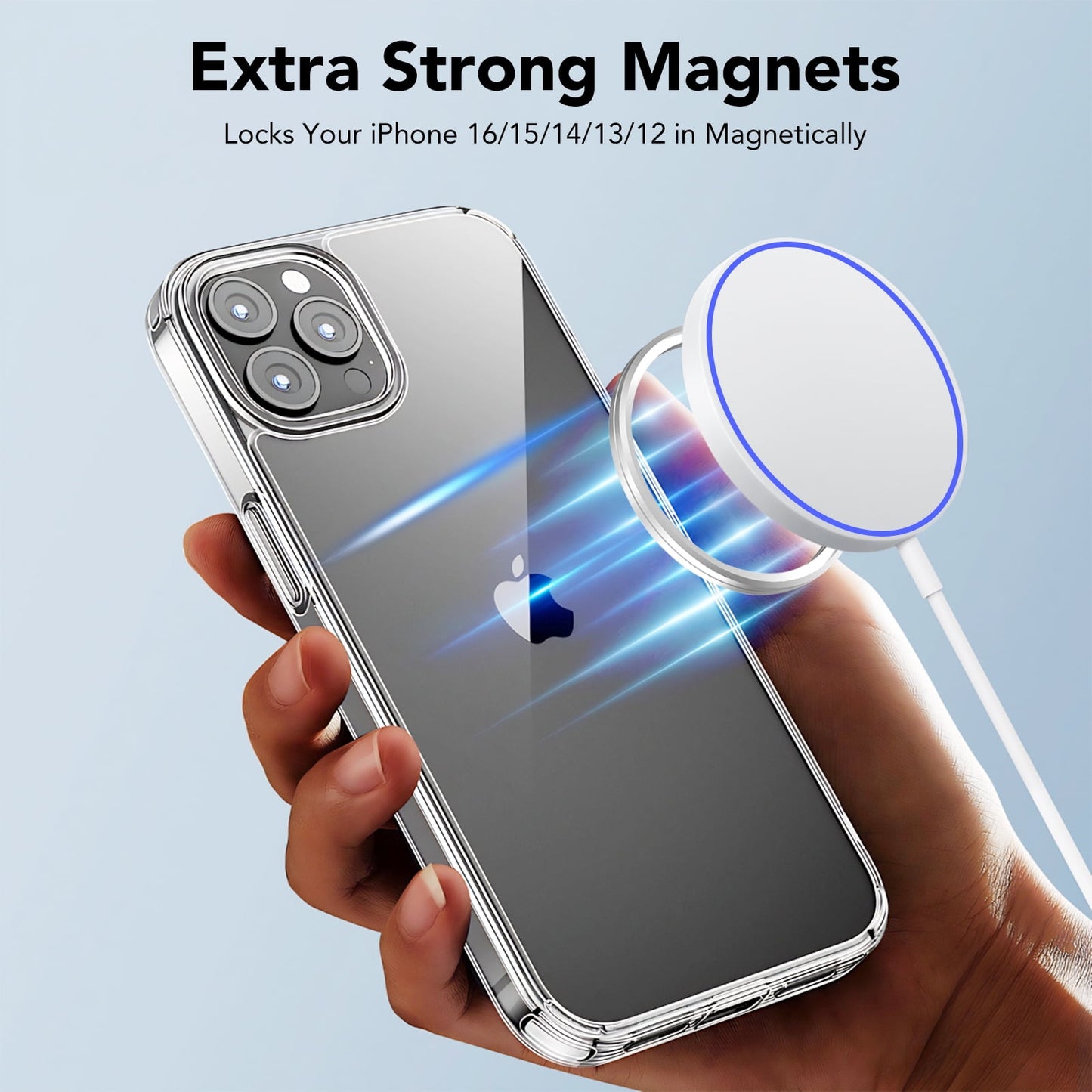 famoo mag-safe charger magnetic wireless charger: 2 pack 15w fast charger for iphone 16/15 /14/13/12, white