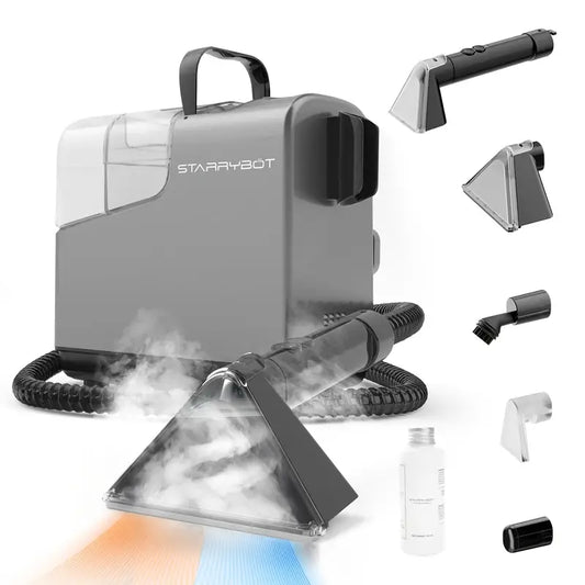 Portable Carpet Cleaner Machine with Steam & Heating Technology - 15Kpa Powerful Suction, Self-Cleaning, 110-130V, 3-in-1 Multi-Tool for Pet Hair, Couch, Car, Stairs, Furniture, Rugs