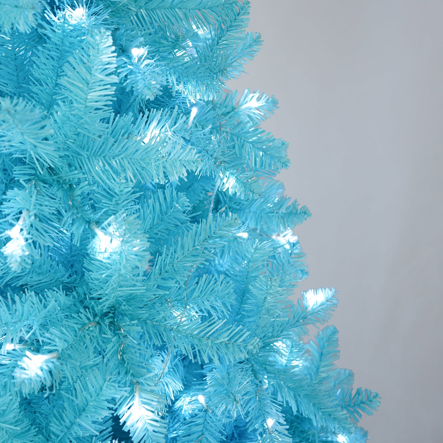 7.5ft prelit blue christmas tree, full xmas pine tree with 1300 branch tips 400 cold warm light for holiday indoor outdoor decoration