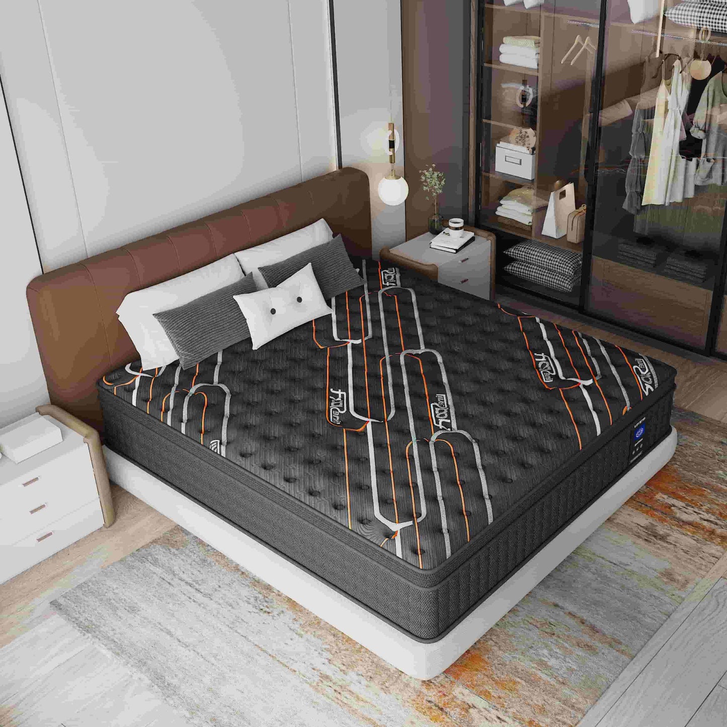 mrh queen 12-inch euro top hybrid mattress with memory foam and pocket springs
