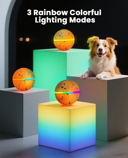 2 Pack Smart Interactive Dog Balls, Automatic Moving Ball for Medium and Large Dogs, E-TPU New Material, Motion Activated Rolling & Rotating Bouncy Toy for Dog Stimulation, 1 Orange + 1 Blue