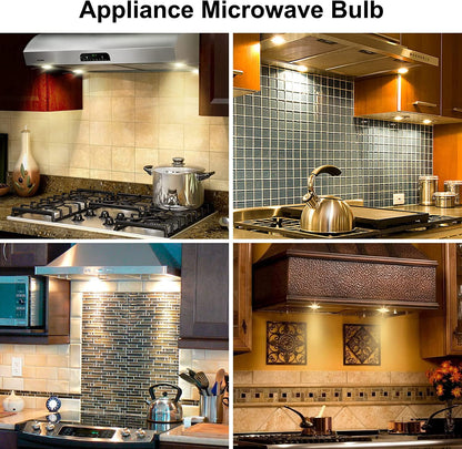 Appliance Light 40 Watt Bulb,High Temp Resistance Microwave Oven Bulb, E17 Indicator Intermediate Base T8 Tubular Light Bulbs,Dimmable (Pack of 6)