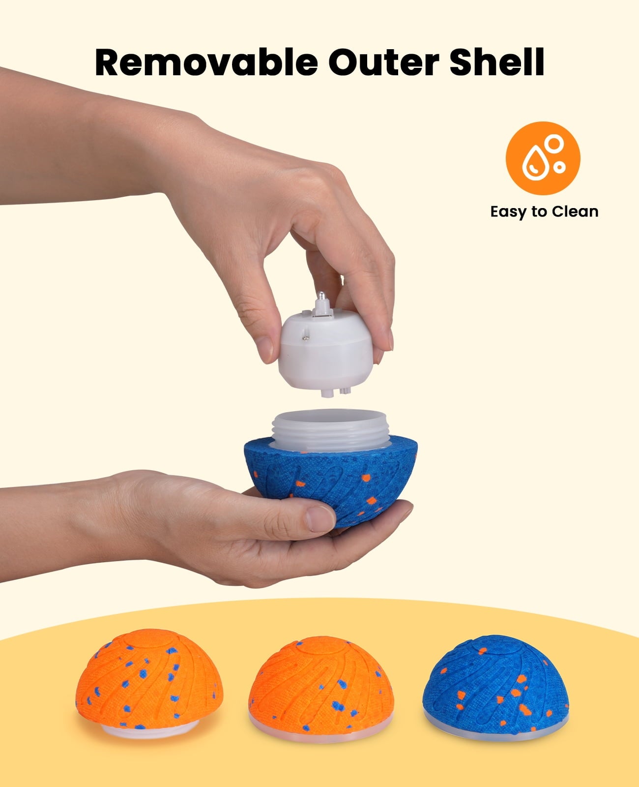 xeuch smart interactive dog balls, automatic moving ball for medium and large dogs, e-tpu new material, motion activated rolling & rotating bouncy toy for dog enrichment & stimulation, blue