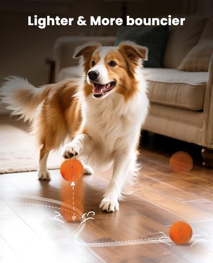 2 Pack Smart Interactive Dog Balls, Automatic Moving Ball for Medium and Large Dogs, E-TPU New Material, Motion Activated Rolling & Rotating Bouncy Toy for Dog Stimulation, 1 Orange + 1 Blue