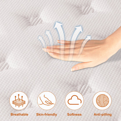 GUUKIN 10 inch Queen Mattress, Memory Foam & Spring Hybrid Medium Comfort Queen Size in a Box,Adult