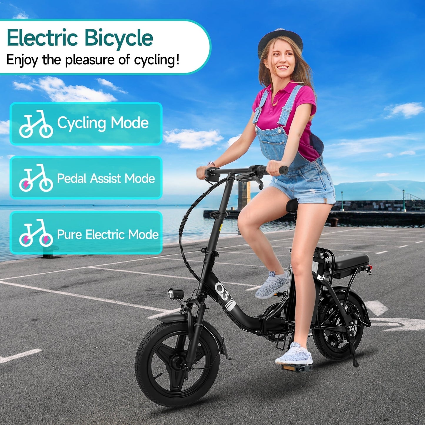 goku folding electric bike,14" electric bike for adults,electric bicycles with 48v 12ah removable battery,25+ miles,500w peak motor,e-bike for commuting,short trips,ul2849 certification (q3)